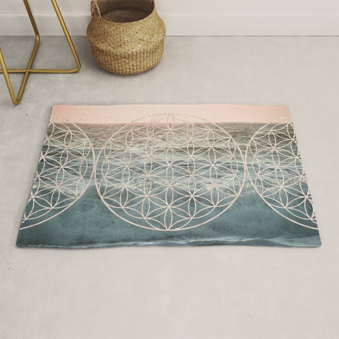 Mandala Flower of Life Sea Rug Gallery Image 1