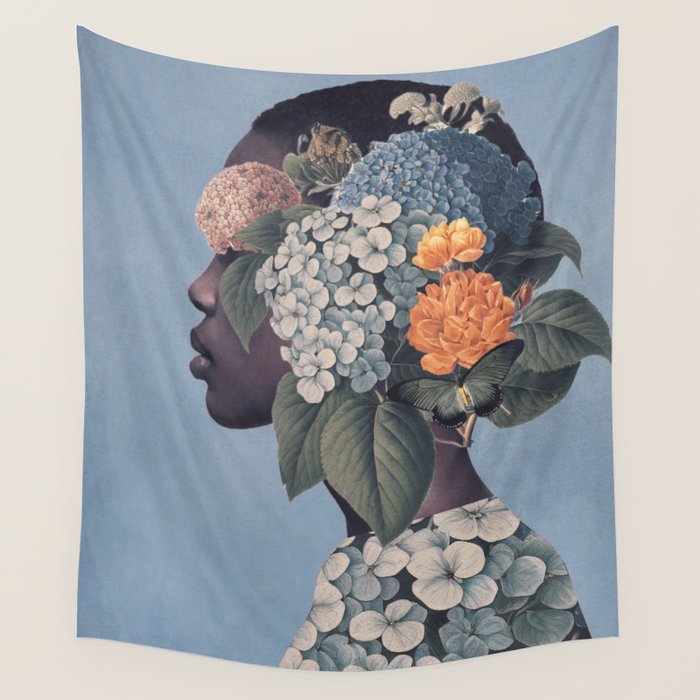 Floral Portrait 37 Wall Tapestry Gallery Image 1