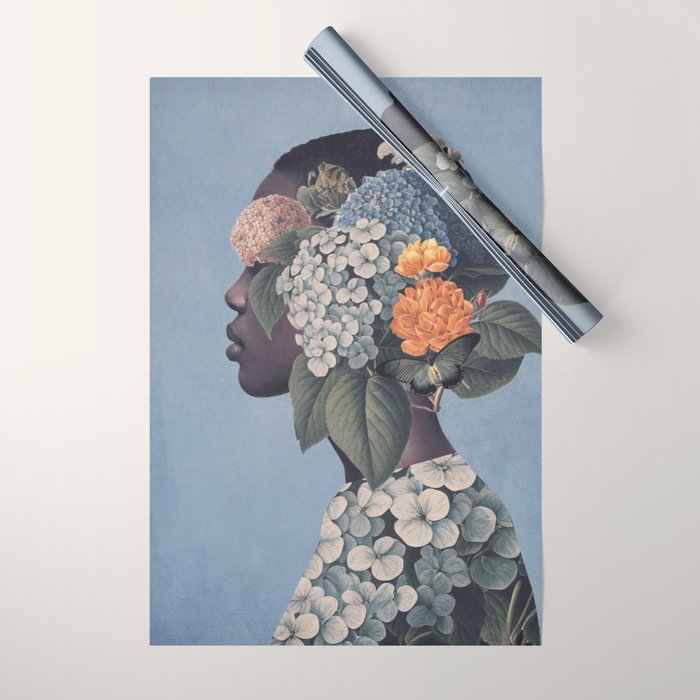 Floral Portrait 37 Wrapping Paper Gallery Image 1