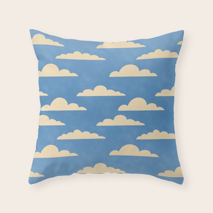 cartoony clouds Throw Pillow Gallery Image 6