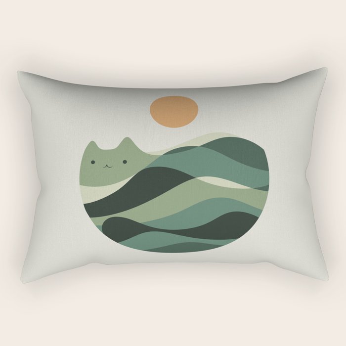 Cat Landscape 123 Rectangular Pillow Gallery Image 2