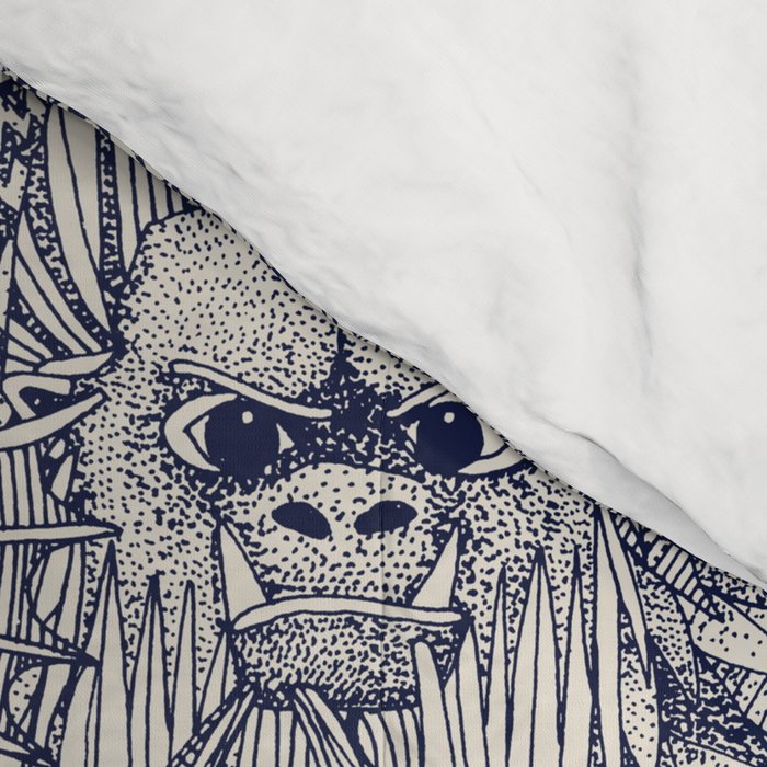 cryptid crowd blue off white Comforter Gallery Image 4