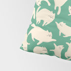 White Silly Cats Pattern Pillow Sham Gallery Image 4