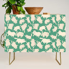 White Silly Cats Pattern Credenza Gallery Image 1