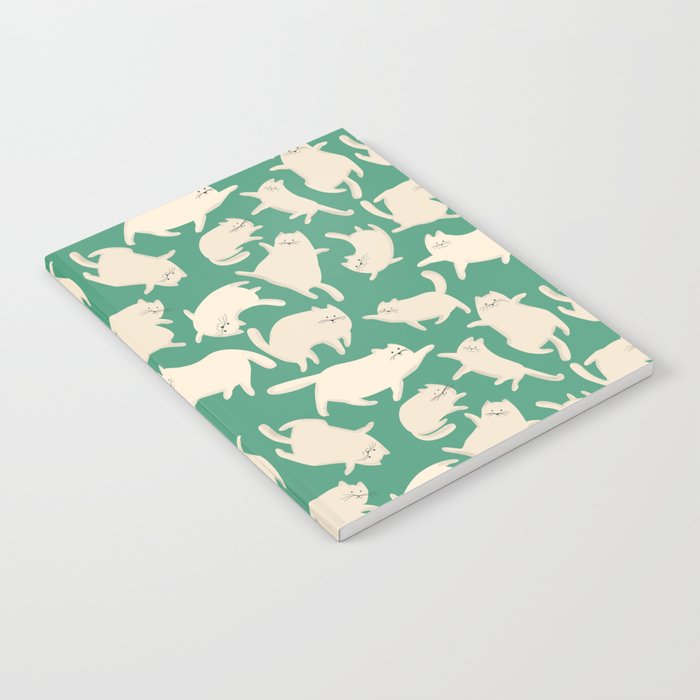 White Silly Cats Pattern Notebook Gallery Image 2