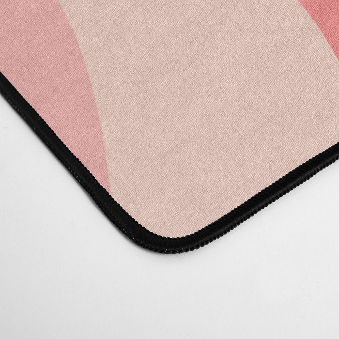 Retro Liquid Swirl Abstract Pattern Square In Blush Pink Tones Desk Mat Gallery Image 4