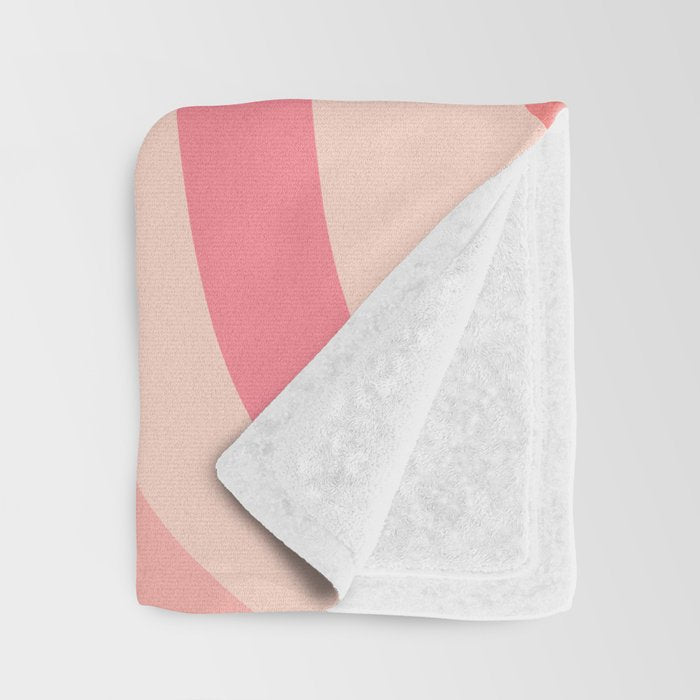 Retro Liquid Swirl Abstract Pattern Square In Blush Pink Tones Throw Blanket Gallery Image 3