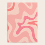 Retro Liquid Swirl Abstract Pattern Square In Blush Pink Tones Poster Gallery Image 4