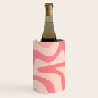 Retro Liquid Swirl Abstract Pattern Square In Blush Pink Tones Wine Chiller Gallery Image 3