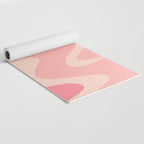Retro Liquid Swirl Abstract Pattern Square In Blush Pink Tones Yoga Mat Gallery Image 2