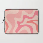 Retro Liquid Swirl Abstract Pattern Square In Blush Pink Tones Laptop Sleeve Gallery Image 1