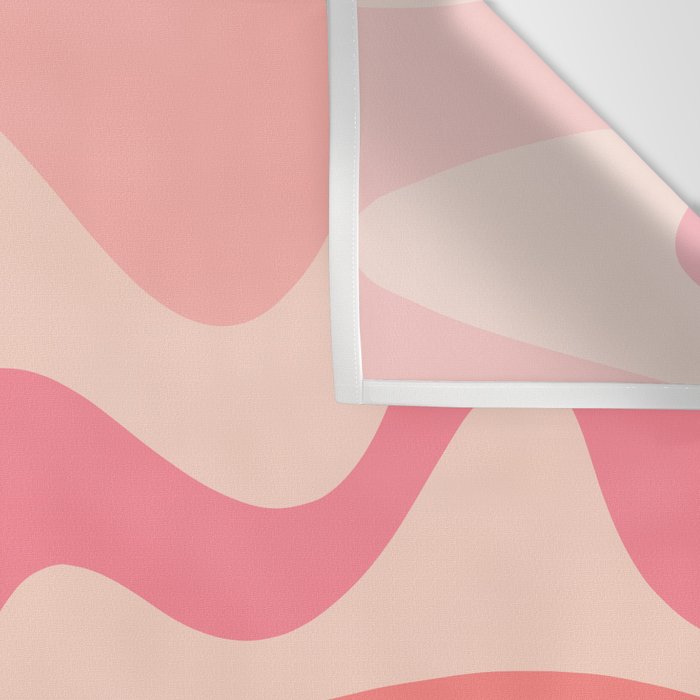 Retro Liquid Swirl Abstract Pattern Square In Blush Pink Tones Wall Tapestry Gallery Image 3