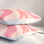 Retro Liquid Swirl Abstract Pattern Square In Blush Pink Tones Pillow Sham Gallery Image 3