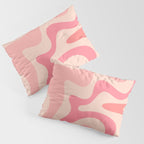 Retro Liquid Swirl Abstract Pattern Square In Blush Pink Tones Pillow Sham Gallery Image 3