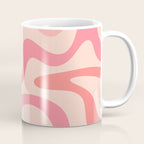 Retro Liquid Swirl Abstract Pattern Square In Blush Pink Tones Coffee Mug Gallery Image 1