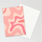 Retro Liquid Swirl Abstract Pattern Square In Blush Pink Tones Stationery Card Gallery Image 2