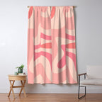 Retro Liquid Swirl Abstract Pattern Square In Blush Pink Tones Window Curtain Gallery Image 5