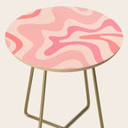 Retro Liquid Swirl Abstract Pattern Square In Blush Pink Tones Side Table Gallery Image 2