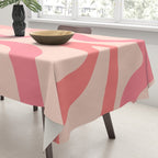 Retro Liquid Swirl Abstract Pattern Square In Blush Pink Tones Tablecloth Gallery Image 3