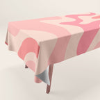 Retro Liquid Swirl Abstract Pattern Square In Blush Pink Tones Tablecloth Gallery Image 1