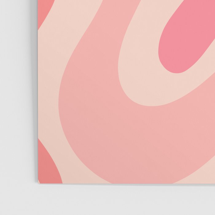 Retro Liquid Swirl Abstract Pattern Square In Blush Pink Tones Poster Gallery Image 3