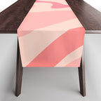Retro Liquid Swirl Abstract Pattern Square In Blush Pink Tones Table Runner Gallery Image 1