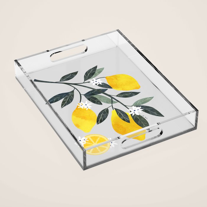 Lemon tree branch Acrylic Tray Gallery Image 1