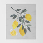 Lemon tree branch Throw Blanket Gallery Image 2