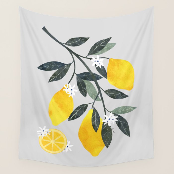 Lemon tree branch Wall Tapestry Gallery Image 4