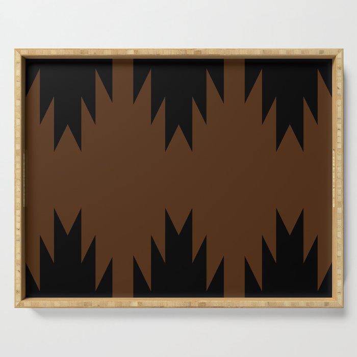 Geometric Southwestern Minimalism - Earthy Burnt Orange Serving Tray Gallery Image 1