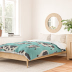 Cow Collection - Turquoise Duvet Cover Gallery Image 2