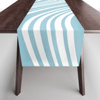 Wavy Stripes XXXV - Sky Blue Table Runner Gallery Image 1