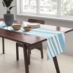 Wavy Stripes XXXV - Sky Blue Table Runner Gallery Image 2