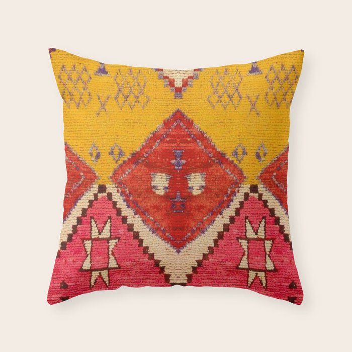 Heritage Moroccan Berber Carpet Design Throw Pillow Gallery Image 6