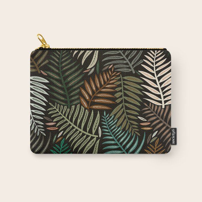 Palm Pattern â Khaki Green Carry All Pouch Gallery Image 1