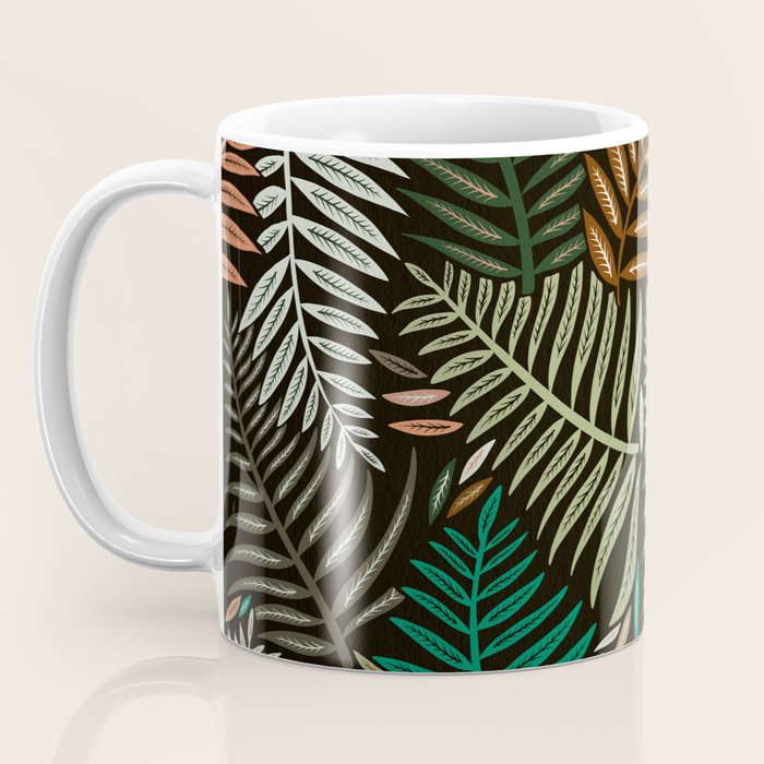 Palm Pattern â Khaki Green Coffee Mug Gallery Image 3