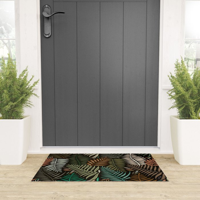 Palm Pattern â Khaki Green Welcome Mat Gallery Image 3