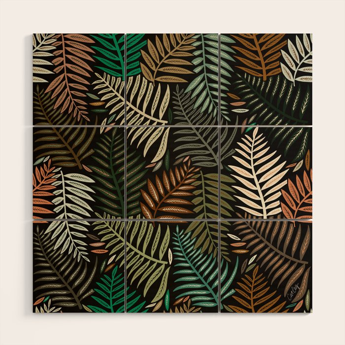 Palm Pattern â Khaki Green Wood Wall Art Gallery Image 1