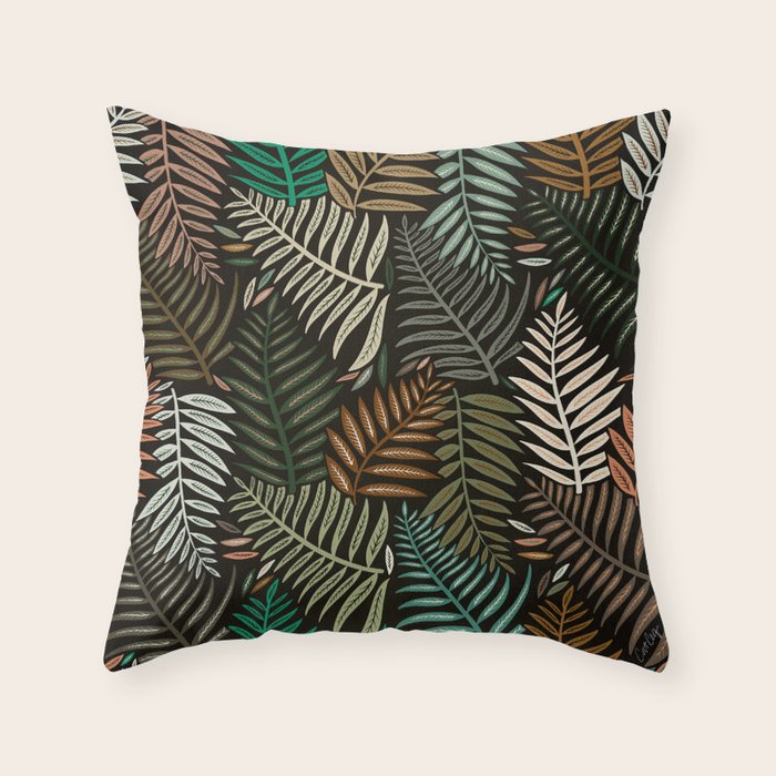 Palm Pattern â Khaki Green Throw Pillow Gallery Image 6