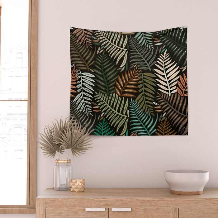 Palm Pattern â Khaki Green Wall Tapestry Gallery Image 2