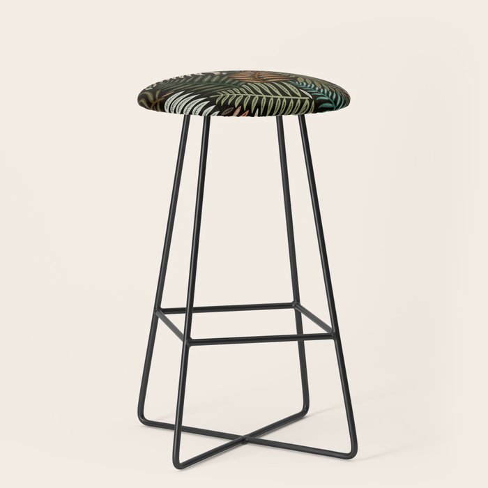 Palm Pattern â Khaki Green Stool Gallery Image 1