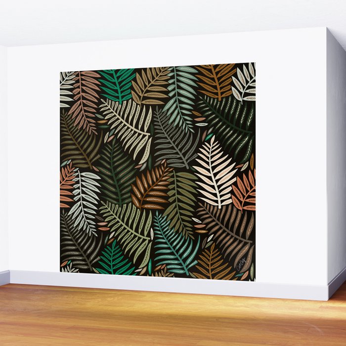 Palm Pattern â Khaki Green Wall Mural Gallery Image 2