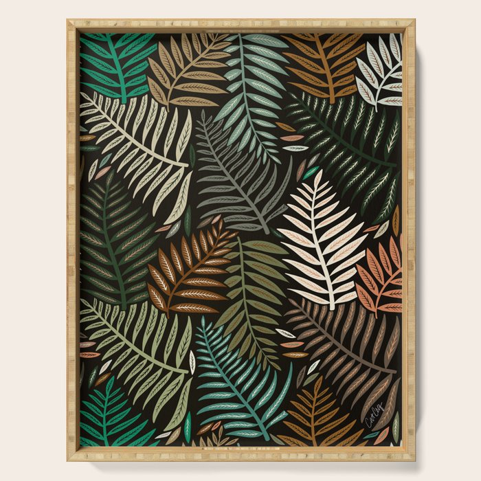 Palm Pattern â Khaki Green Serving Tray Gallery Image 1