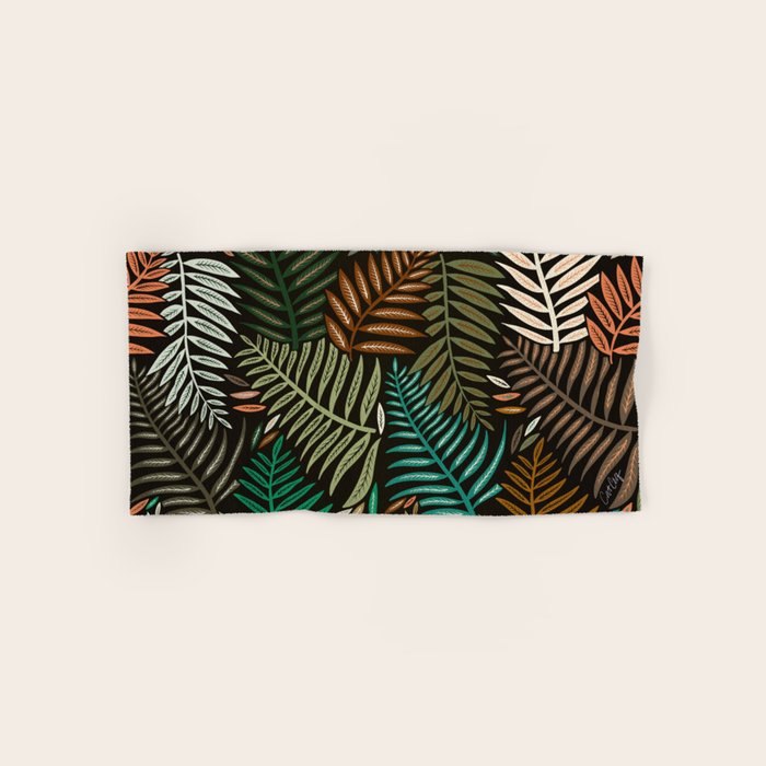Palm Pattern â Khaki Green Bath Towel Gallery Image 1