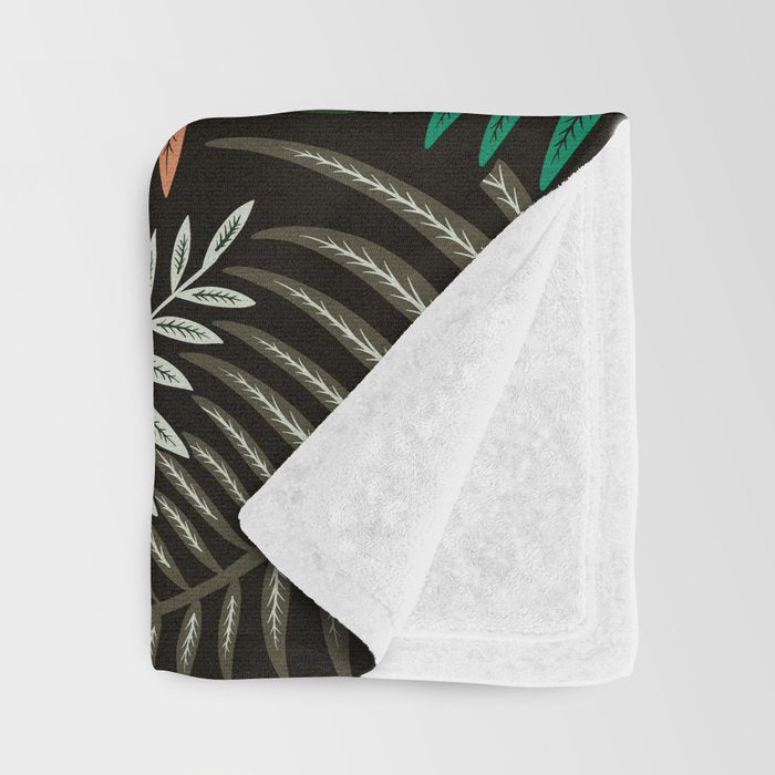 Palm Pattern â Khaki Green Throw Blanket Gallery Image 3
