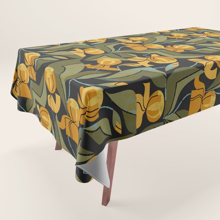 Gold Garden Iris Tablecloth Gallery Image 1