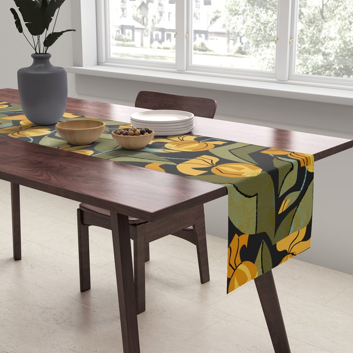 Gold Garden Iris Table Runner Gallery Image 2