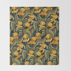 Gold Garden Iris Throw Blanket Gallery Image 2