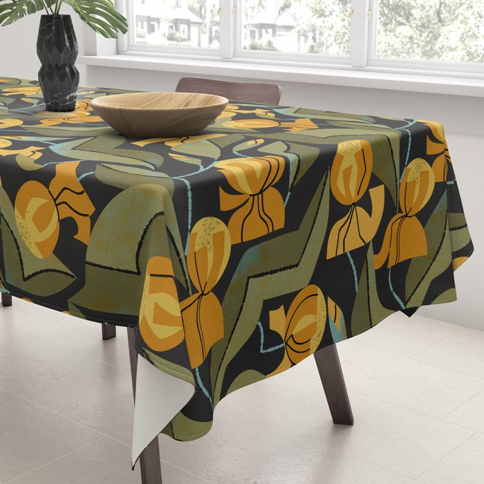 Gold Garden Iris Tablecloth Gallery Image 3