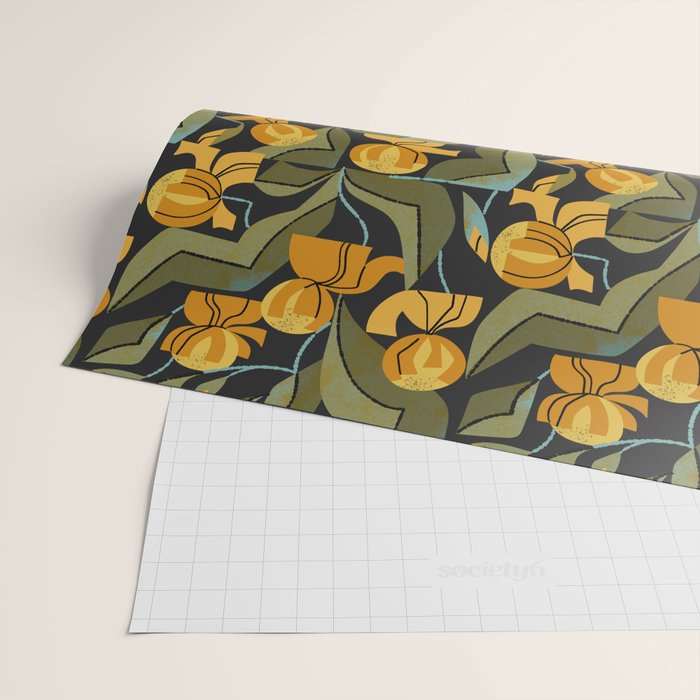 Gold Garden Iris Wrapping Paper Gallery Image 2